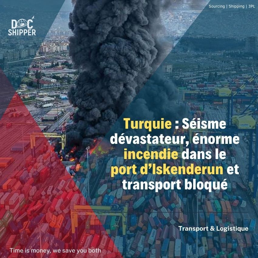 Turquie: Séisme, incendie à Iskenderun, transport bloqué